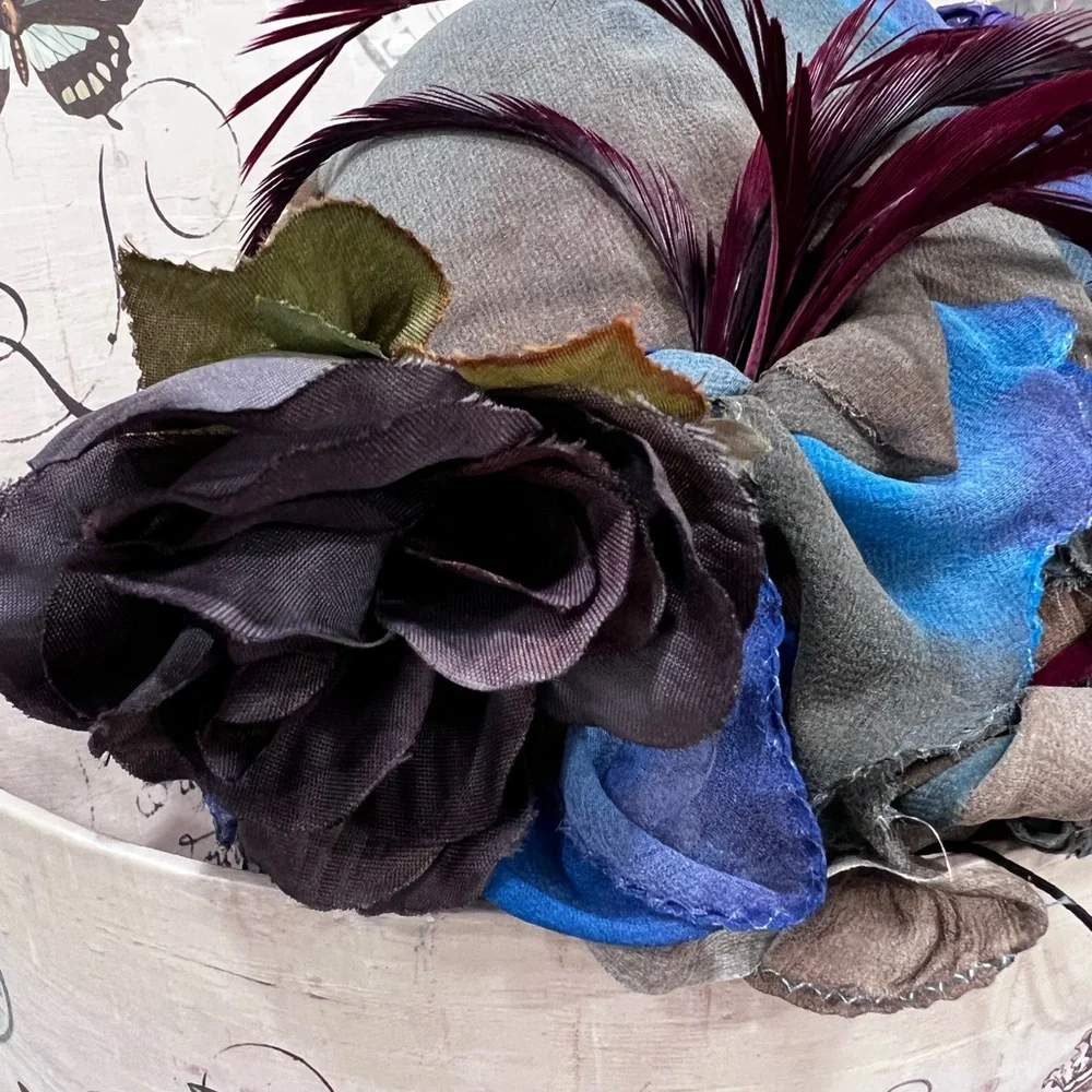 Vintage… Elegant Floral & Feather Hat